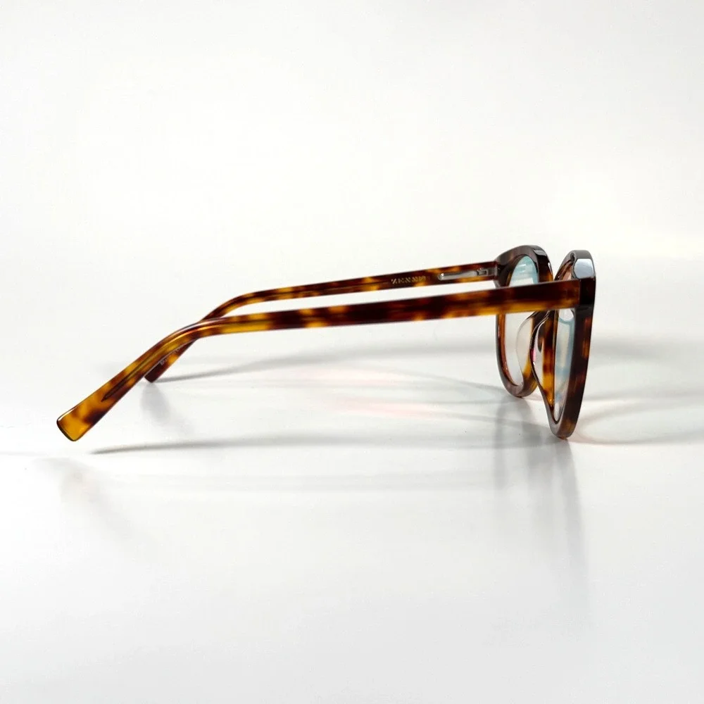 ZENNI Tortoiseshell Round 4412425 Eyeglasses Frame Only 53-21-141 Brown Full Rim